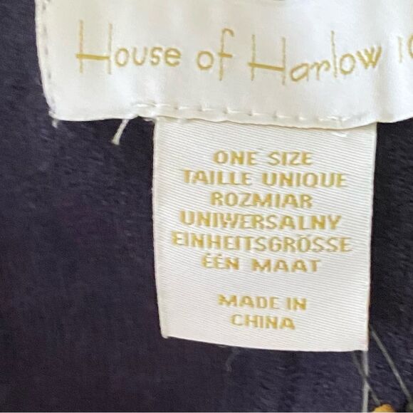 NWT House of Harlow 1960 Poncho Cape Cardigan V-Neck Navy Sweater One Size - Picture 11 of 11